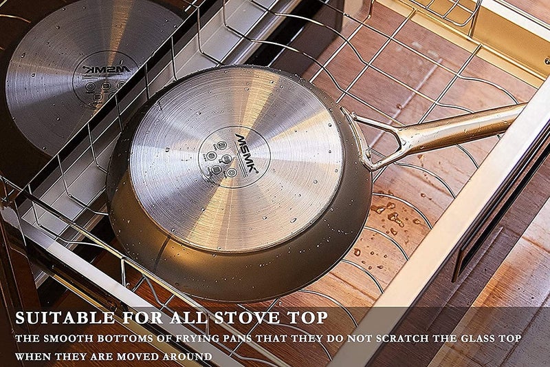 MsMk Small Frying pan, 8-inch Nonstick Durable Egg Omelet Skillet with Stay-Cool Handle, Limestone Non Stick Coating From GRE, 4mm Stainless Steel Base Induction, Oven Safe, Dishwasher Safe - Image 3